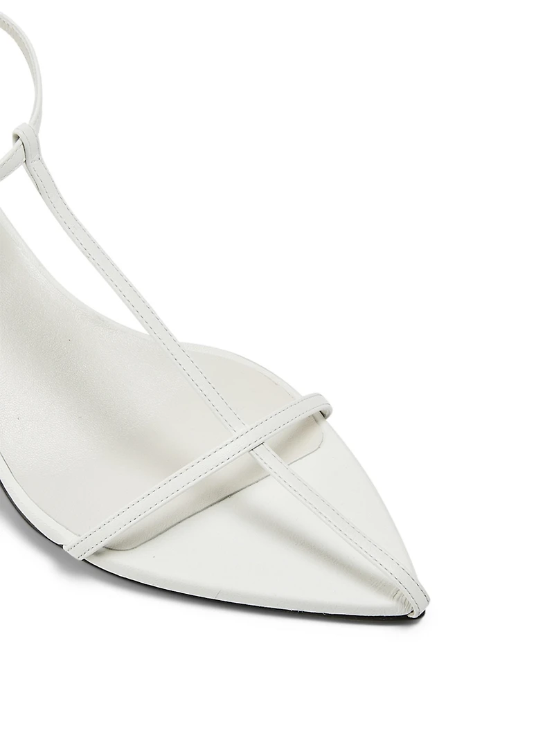 Tripon Leather T-Strap Heeled Sandals