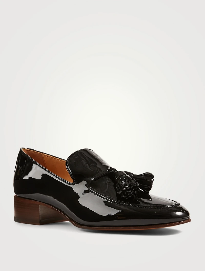 Pompon Leather Loafers