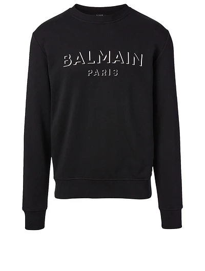 Cotton Sweatshirt With 3D Effect Logo