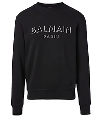 Cotton Sweatshirt With 3D Effect Logo