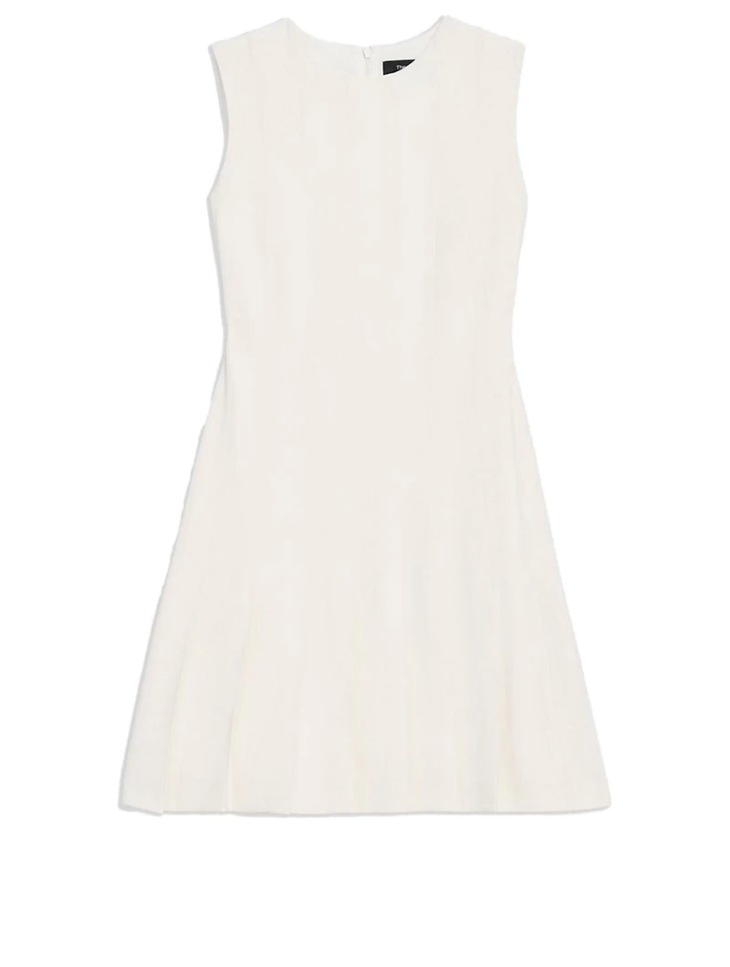 Crepe Pintuck Mini Dress