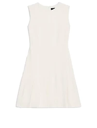 Crepe Pintuck Mini Dress