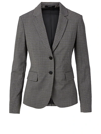 Carissa Wool Stretch Blazer Check Print