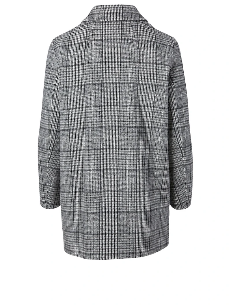 Wool And Cashmere Coat Plaid Print