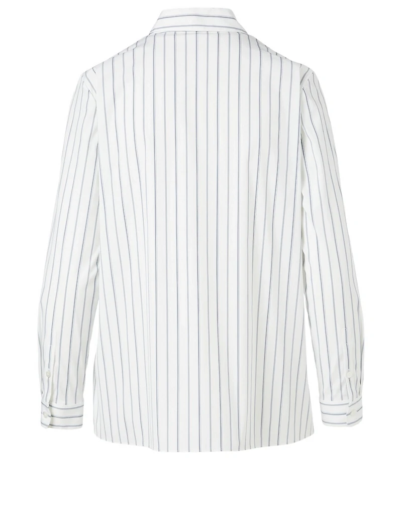 Cotton-Blend Trapeze Shirt Striped Print