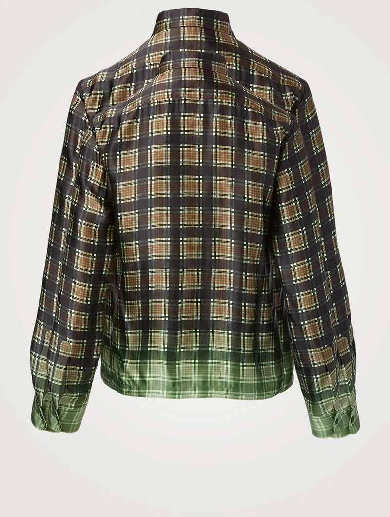 Cakool Silk-Blend Shirt Check Print