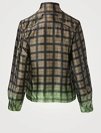 Cakool Silk-Blend Shirt Check Print