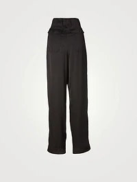 Poska Satin High-Waisted Pants