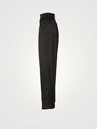 Poska Satin High-Waisted Pants