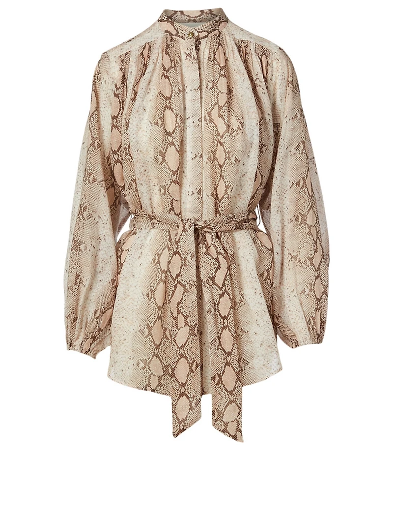 Bellitude Batwing Blouse Snake Print