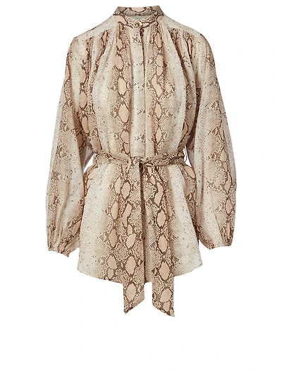 Bellitude Batwing Blouse Snake Print