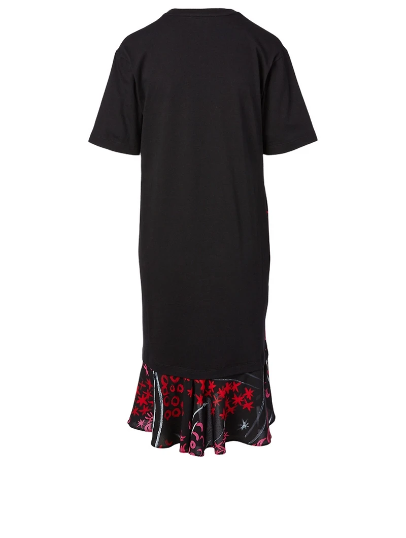Cotton Midi Dress Star Moon Print