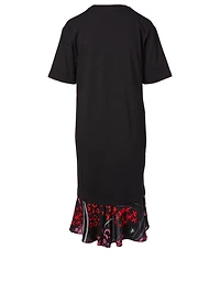 Cotton Midi Dress Star Moon Print