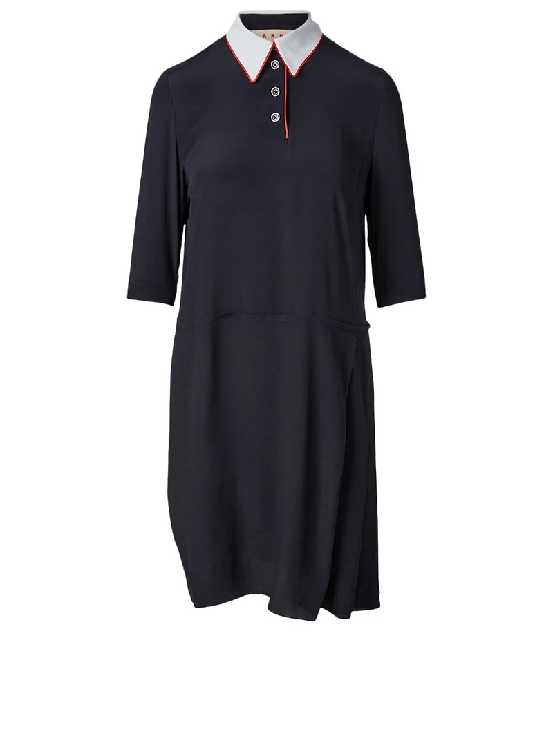 Polo-Neck Midi Dress