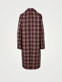 Cashmere-Blend Coat Check Print