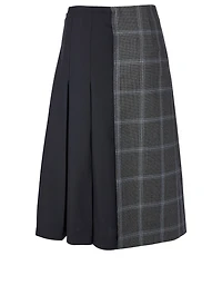 Wool Two-Tone Midi Skirt