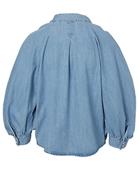 Ruched Denim Top