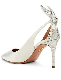 Bow Tie 85 Crystal Satin Pumps