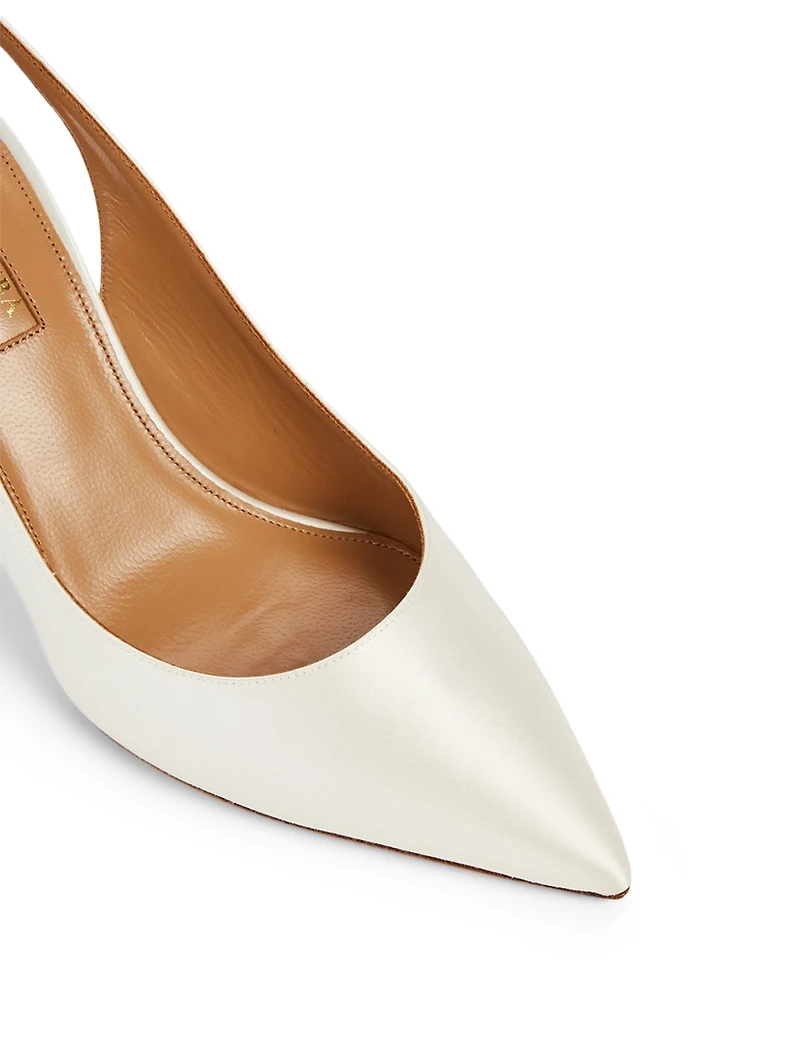 Bow Tie 85 Crystal Satin Pumps