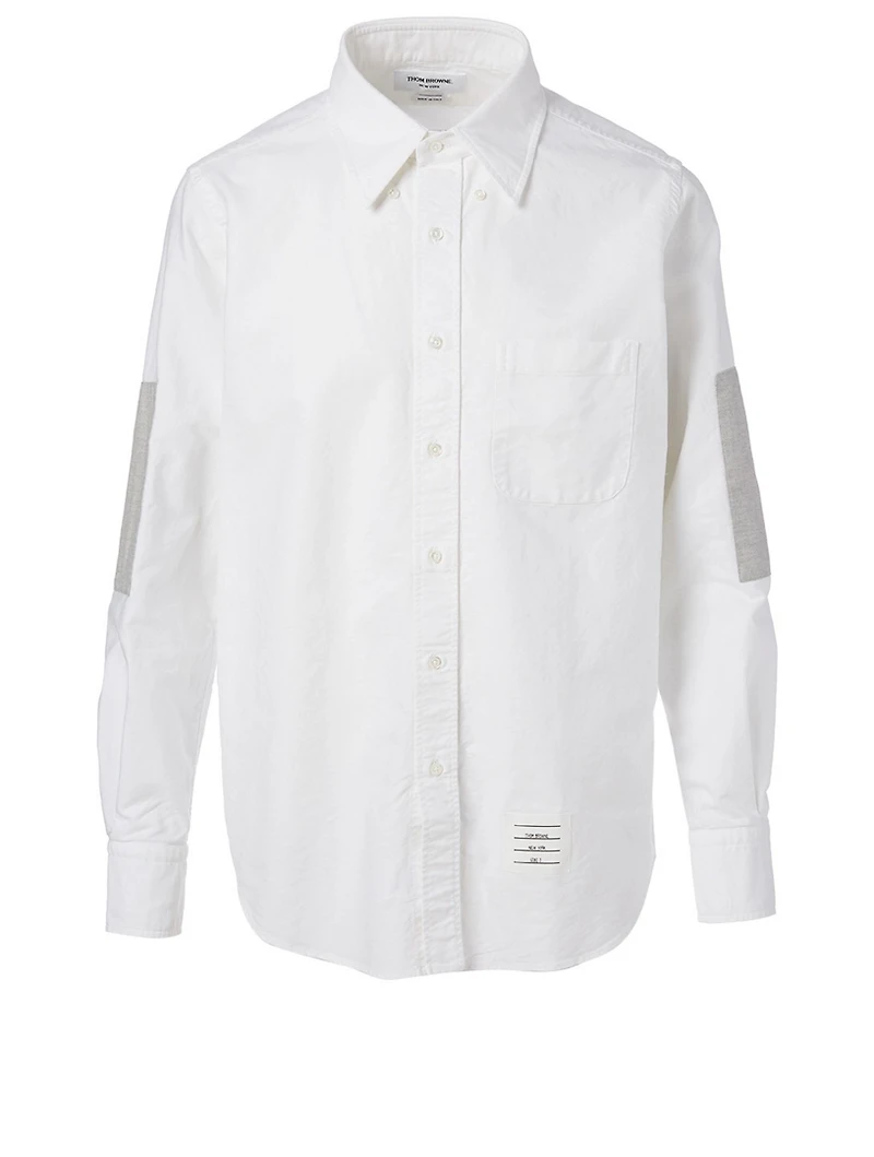 Cotton Oxford Shirt With Elbow Patch