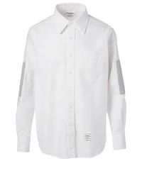 Cotton Oxford Shirt With Elbow Patch