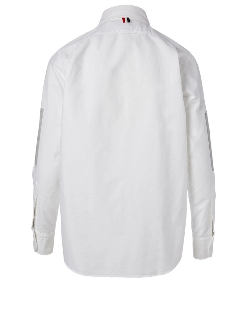 Cotton Oxford Shirt With Elbow Patch