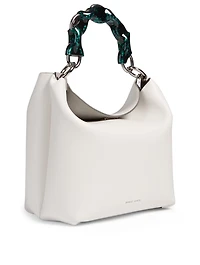 Ela Leather Chain Bucket Bag