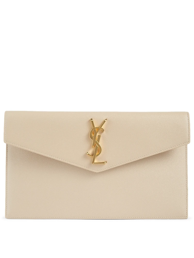 Medium Uptown YSL Monogram Leather Envelope Clutch Bag