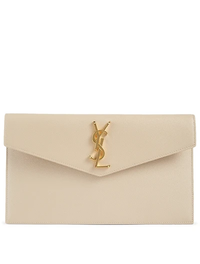 Medium Uptown YSL Monogram Leather Envelope Clutch Bag