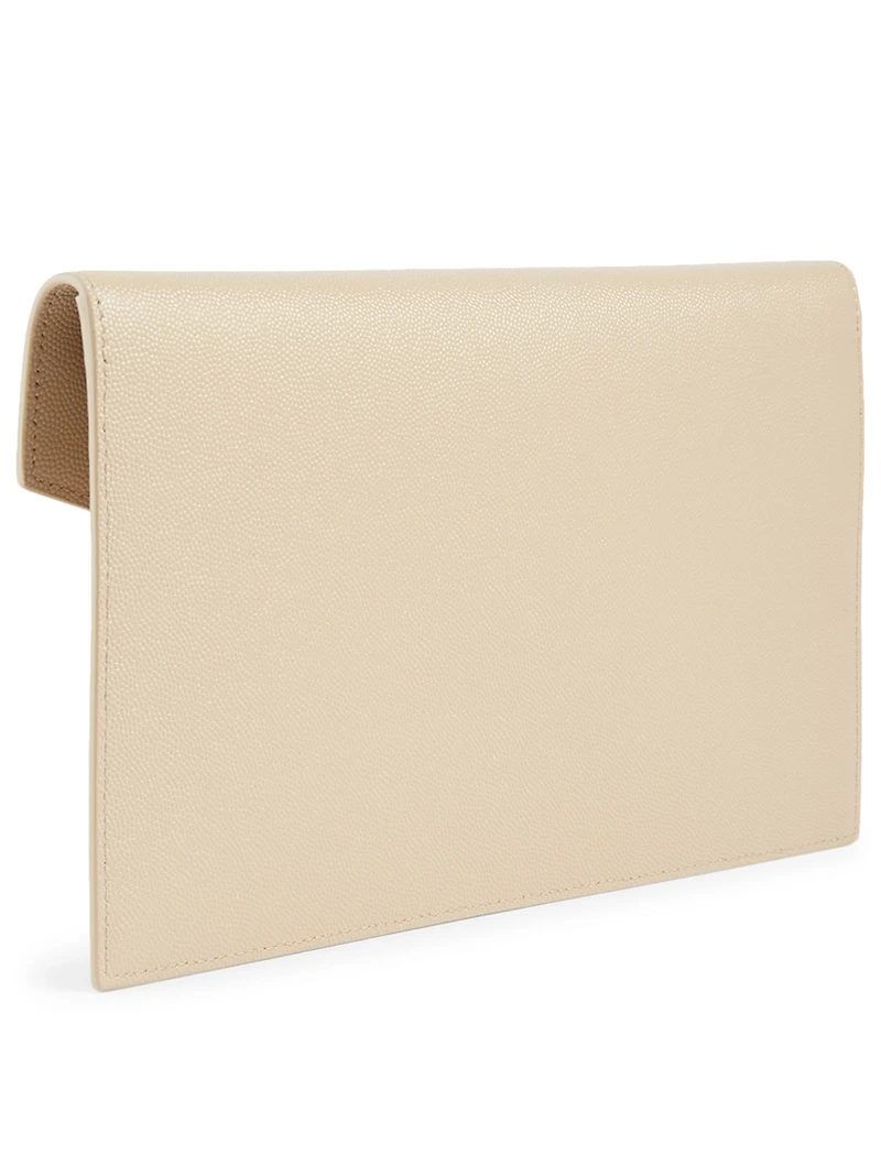 Medium Uptown YSL Monogram Leather Envelope Clutch Bag