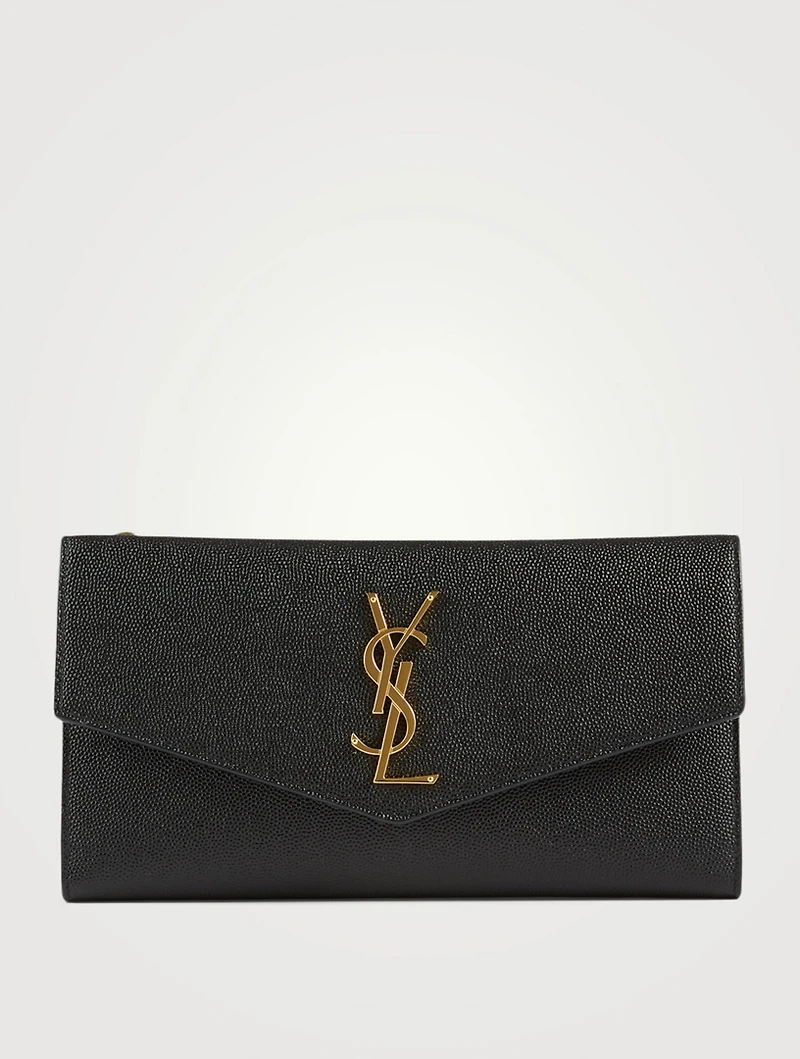 Large Uptown YSL Monogram Leather Wallet