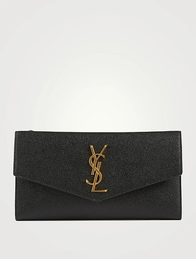 Large Uptown YSL Monogram Leather Wallet