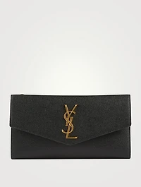Large Uptown YSL Monogram Leather Wallet