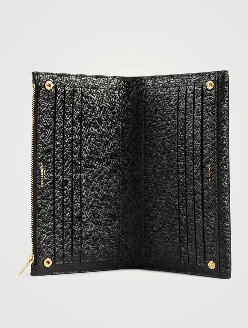 Large Uptown YSL Monogram Leather Wallet