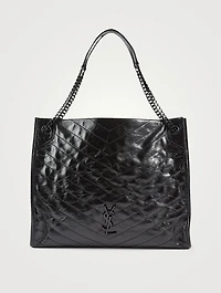 Large Niki Leather Shopping Tote Bag