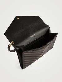YSL Monogram Leather Wristlet Pouch