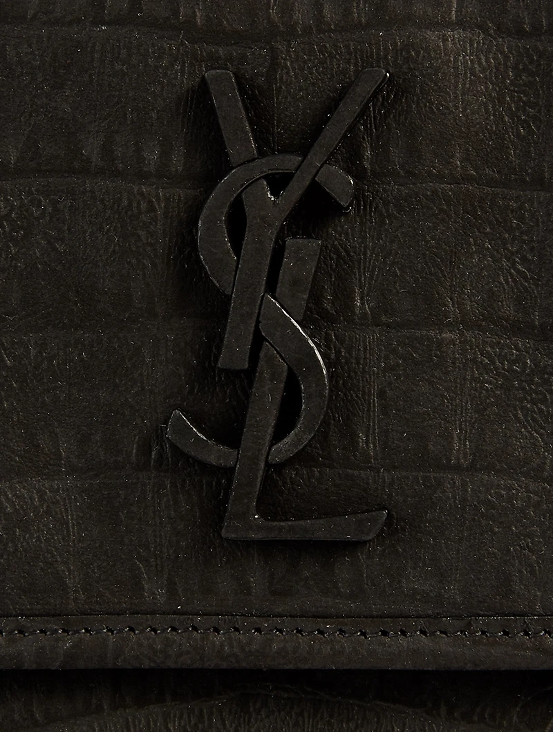Medium Niki YSL Monogram Croc-Embossed Leather Satchel bag