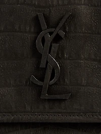 Medium Niki YSL Monogram Croc-Embossed Leather Satchel bag