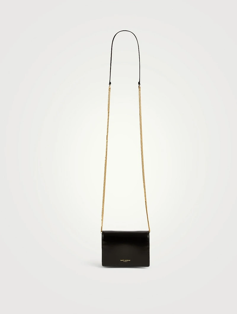YSL Monogram Leather Card Holder Chain Bag