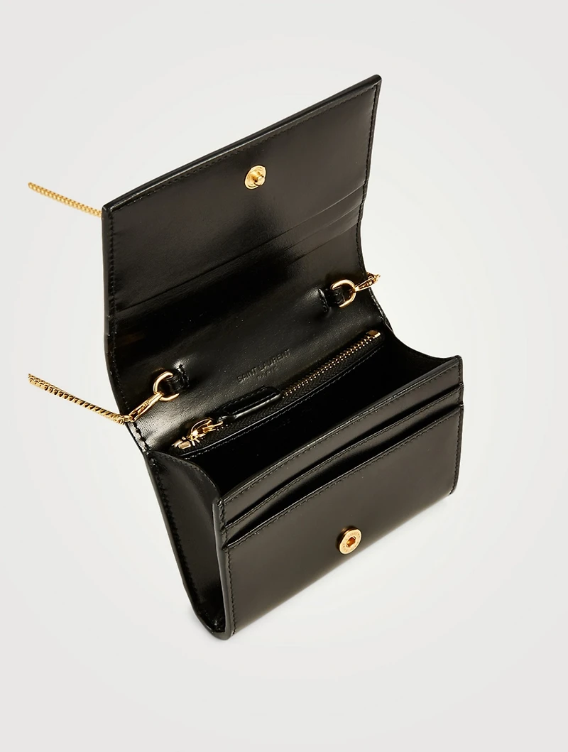 YSL Monogram Leather Card Holder Chain Bag