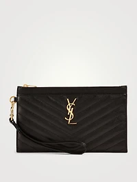 Large YSL Monogram Leather Clutch