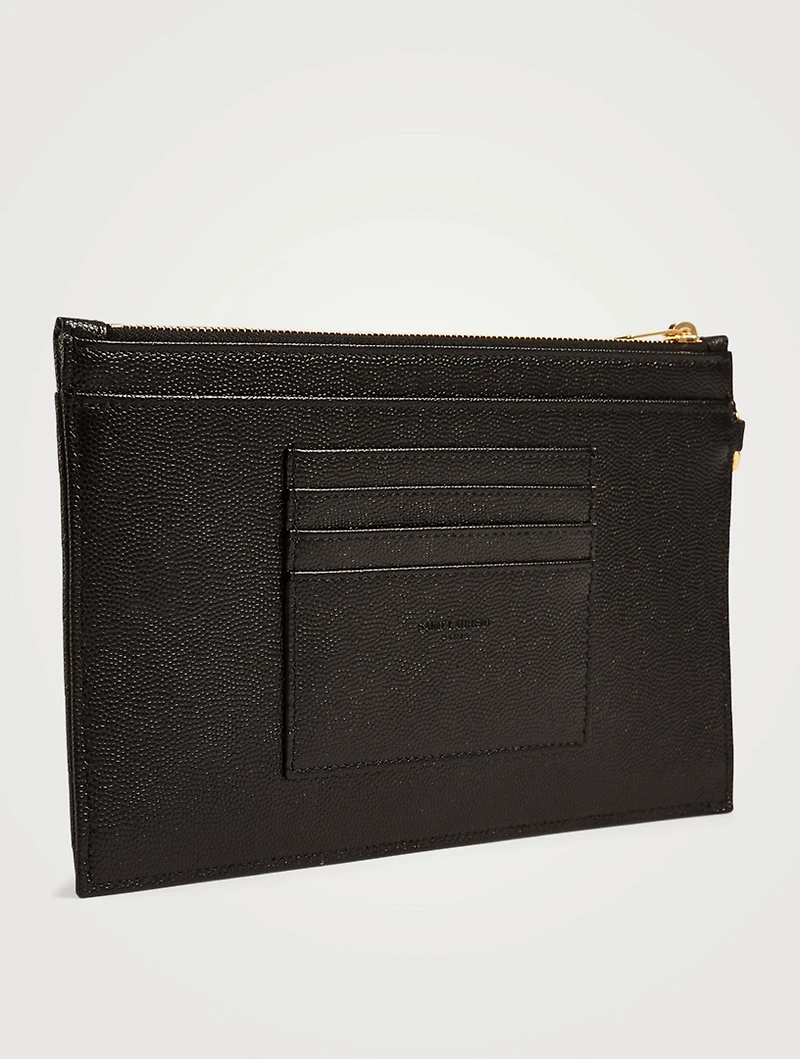 Large YSL Monogram Leather Clutch