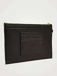 Large YSL Monogram Leather Clutch