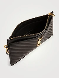 Large YSL Monogram Leather Clutch