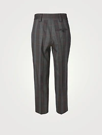 Wool-Blend Tapered Pants Check Print