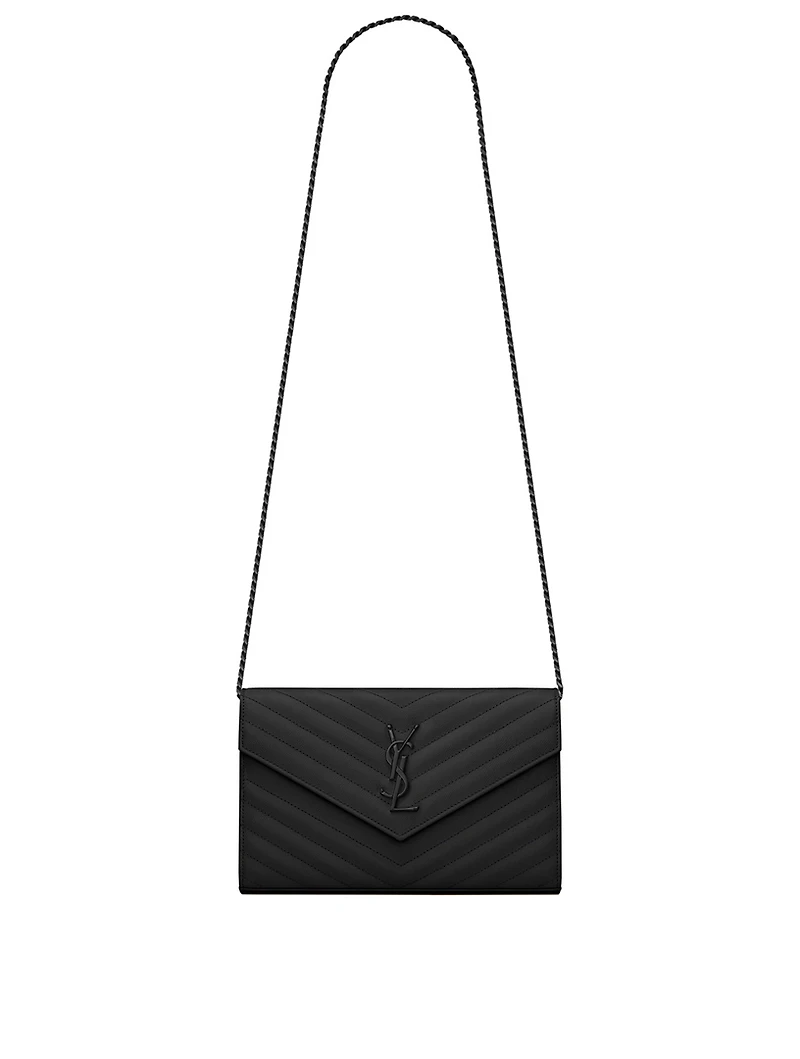 YSL Monogram Leather Chain Wallet Envelope Bag