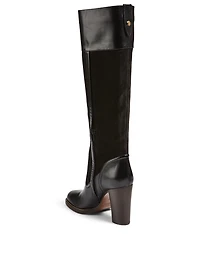 Emma Suede And Leather Heeled Knee-High Boots