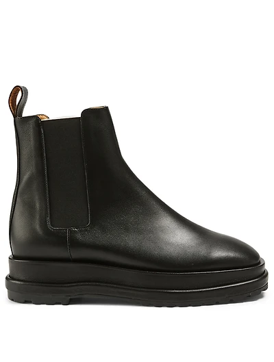 Leather Platform Chelsea Boots