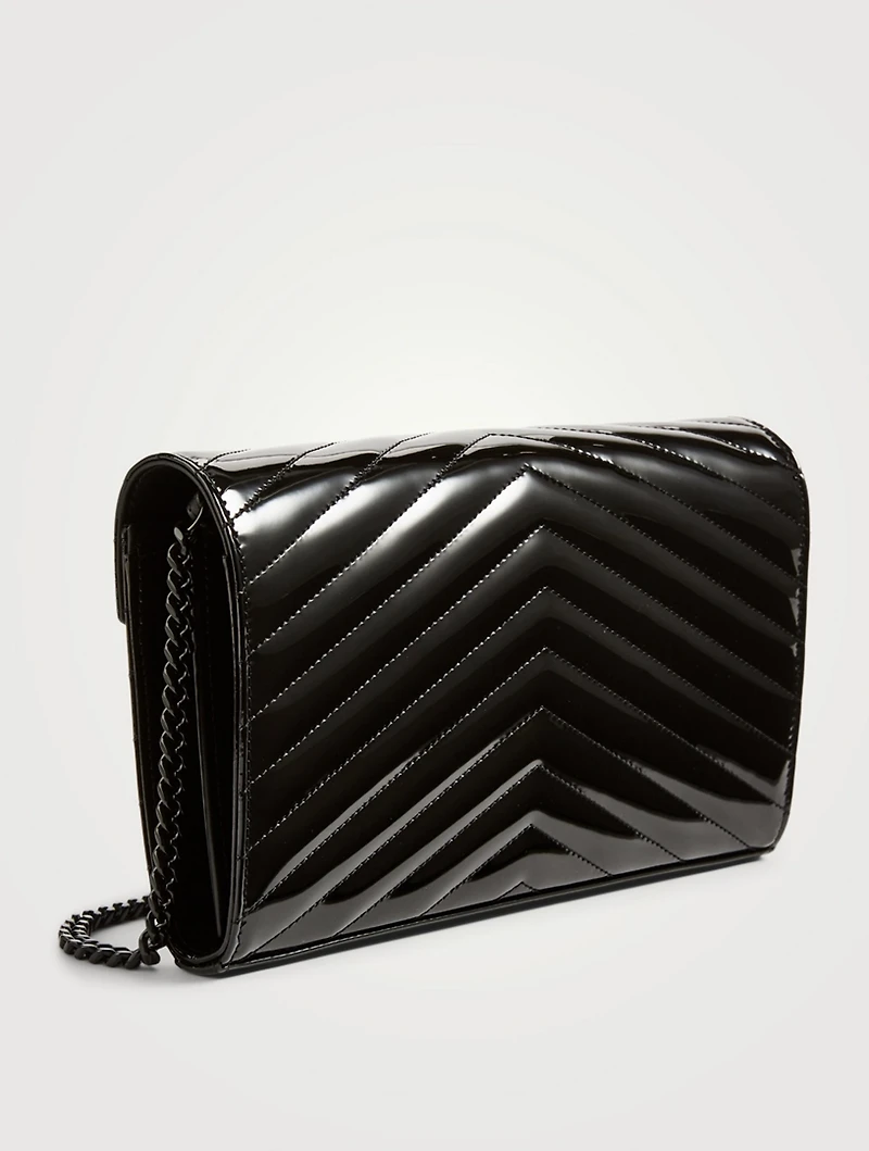YSL Monogram Patent Leather Chain Wallet Envelope Bag