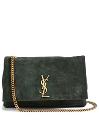 Medium Kate YSL Monogram Suede And Leather Chain Bag